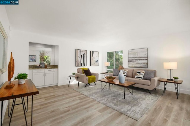 living room featuring light hardwood / wood-style floors