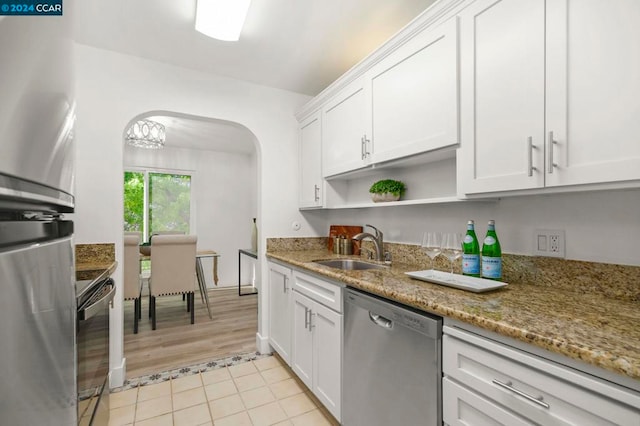 kitchen with white cabinetry, sink, and appliances with stainless steel finishes