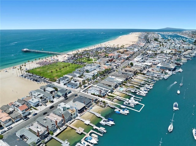 930 E Balboa Blvd, Newport Beach, CA 92661 - aerial view of property and surrounding area featuring expansive beach