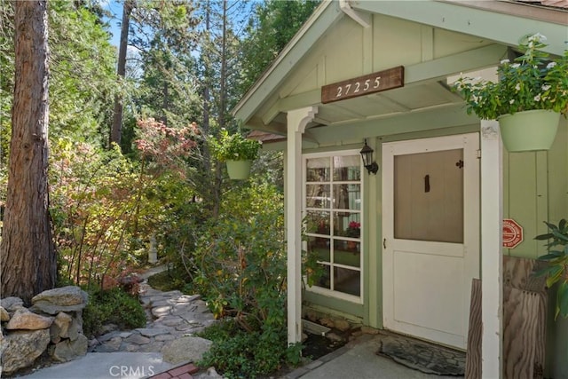 view of doorway to property