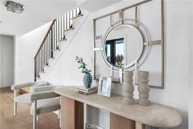 interior space with hardwood / wood-style floors