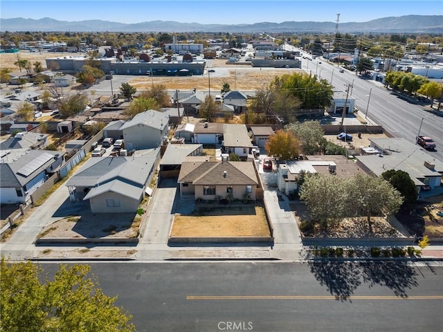 bird's eye view with a mountain view