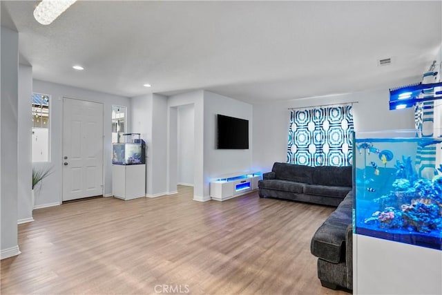 living room featuring hardwood / wood-style floors