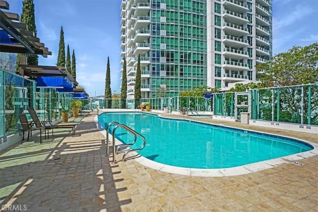 view of pool with a patio area