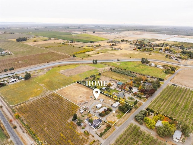 drone / aerial view with a rural view