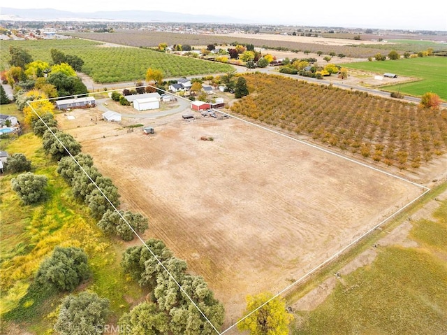 aerial view with a rural view