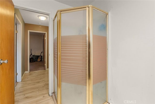 corridor featuring light hardwood / wood-style floors