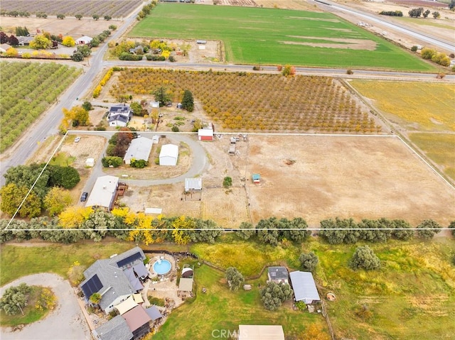 drone / aerial view with a rural view