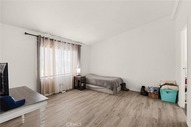 bedroom featuring wood-type flooring