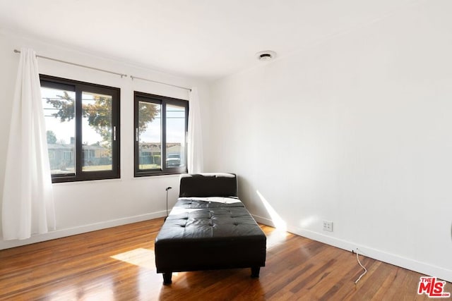 living area featuring hardwood / wood-style floors