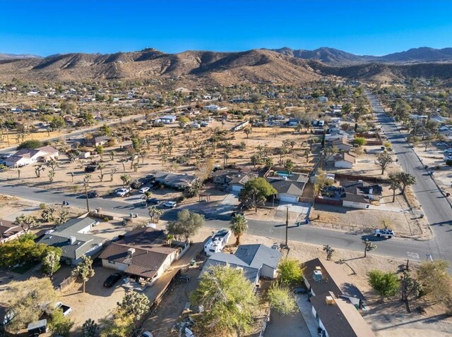 drone / aerial view with a mountain view