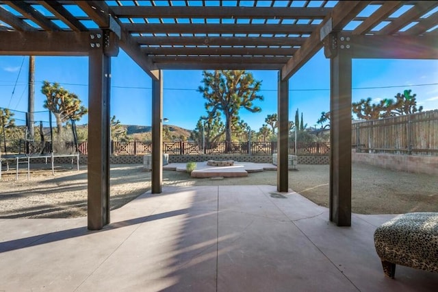 view of patio featuring a pergola