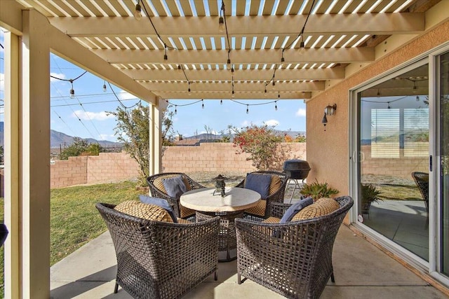 view of patio with a pergola