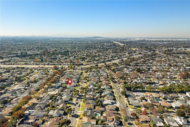 aerial view with a mountain view