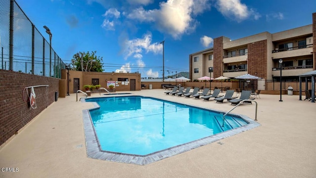 view of pool with a patio