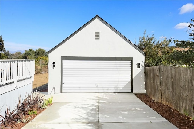 view of garage