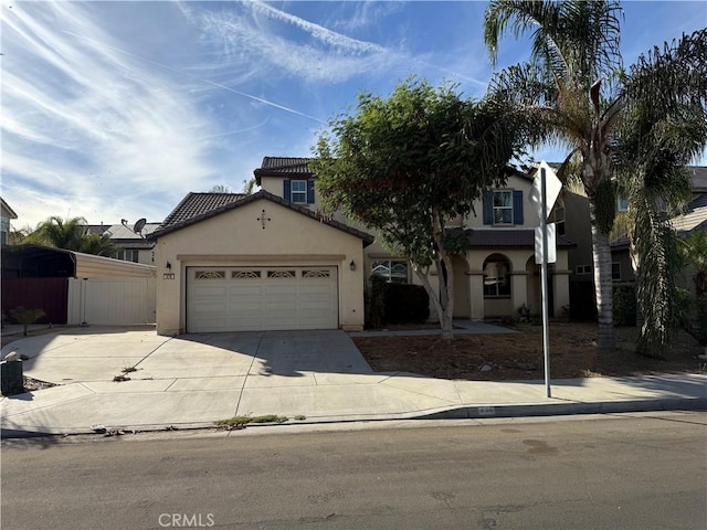 view of front of property featuring a garage