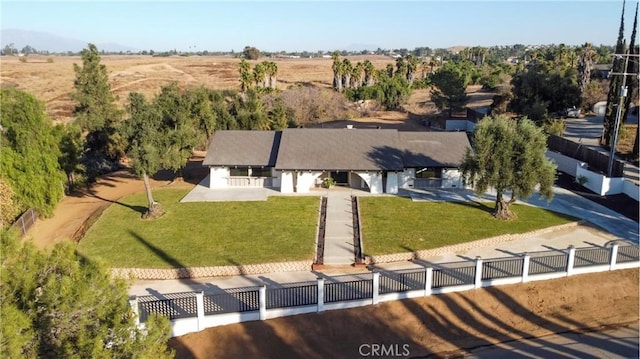 aerial view featuring a rural view