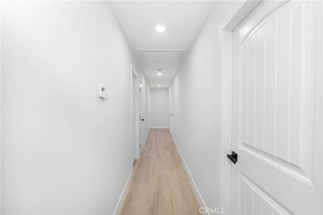 hall featuring light wood-type flooring