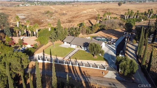 aerial view with a rural view