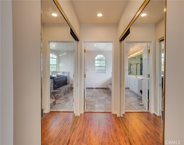 interior space featuring hardwood / wood-style flooring