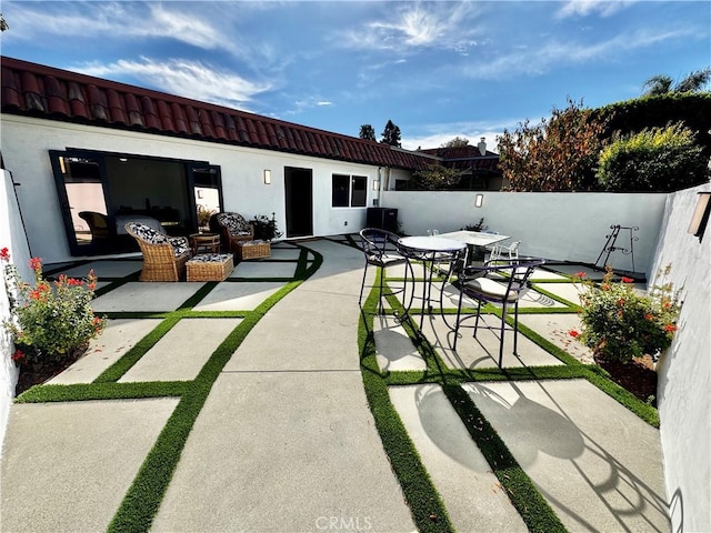 view of patio / terrace featuring an outdoor living space