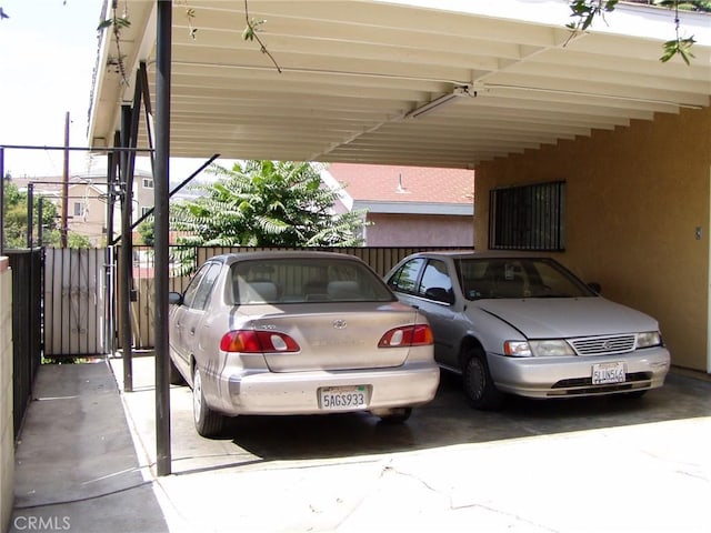 view of car parking featuring a carport