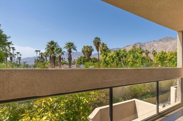 balcony with a mountain view