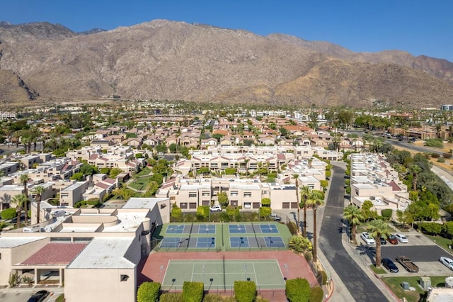 aerial view with a mountain view