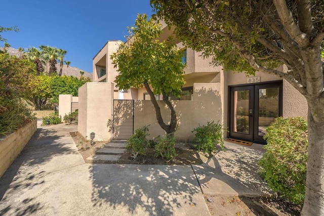 exterior space with french doors