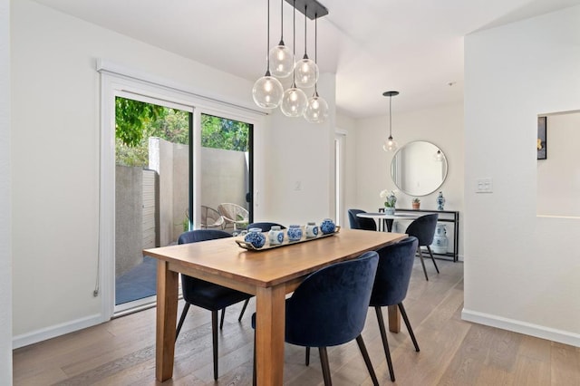 dining area featuring light hardwood / wood-style flooring