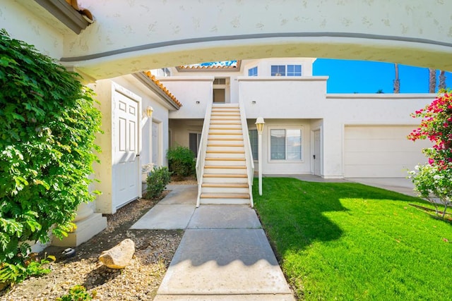 view of front of property with a front yard