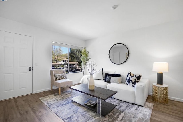 living room featuring hardwood / wood-style flooring