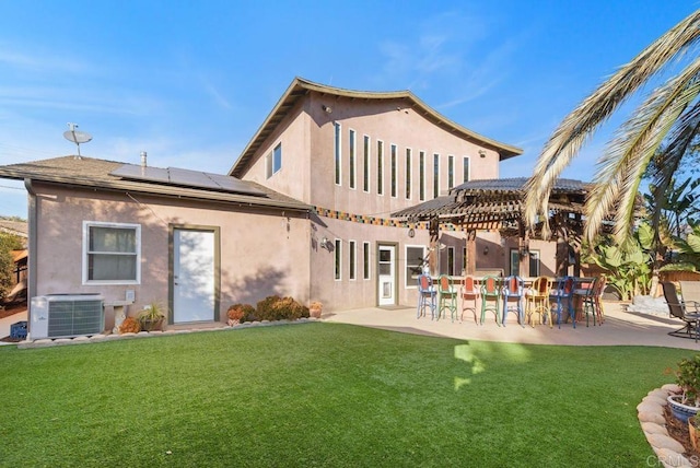 14429 Springvale St, Poway, CA 92064 - rear view of house featuring central AC unit, a yard, and a patio