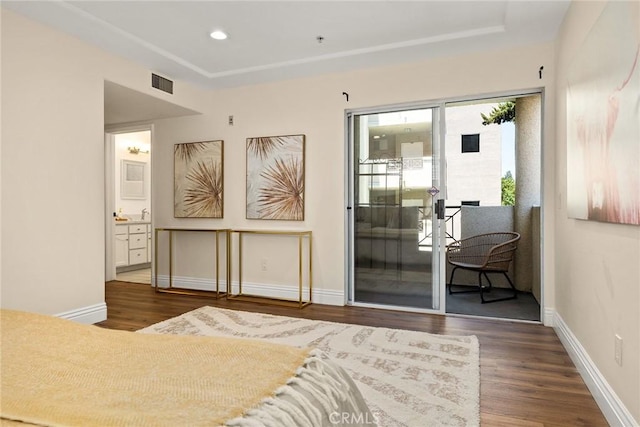 interior space featuring dark wood-type flooring