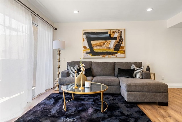 living room featuring hardwood / wood-style flooring