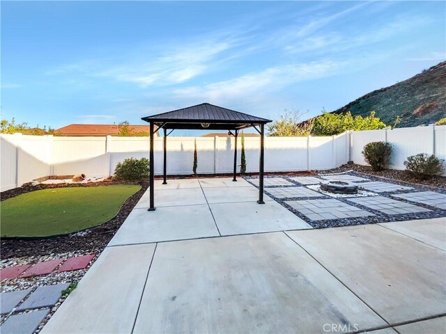 view of patio / terrace featuring a gazebo