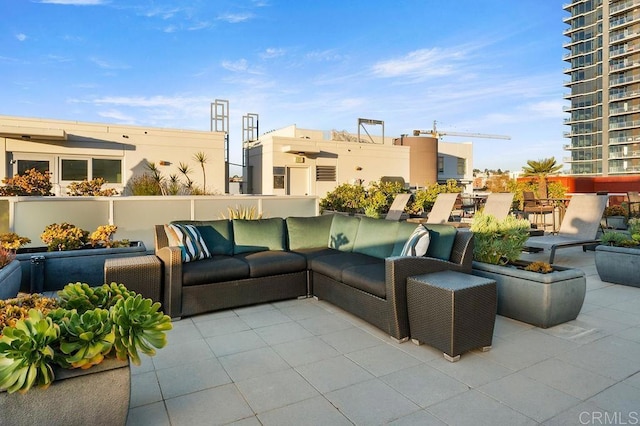 view of patio featuring an outdoor living space