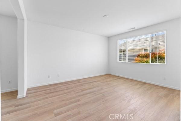 empty room featuring light wood-type flooring