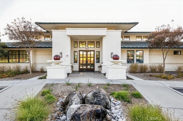 entrance to property with french doors