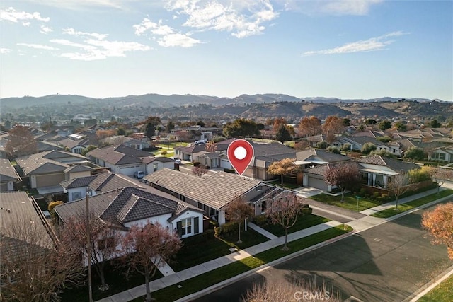 aerial view featuring a mountain view