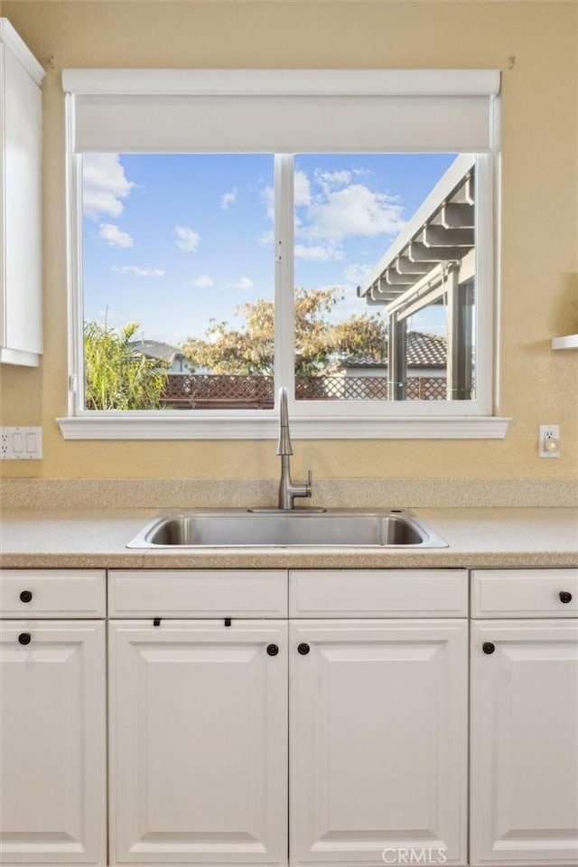 kitchen featuring white cabinets and sink