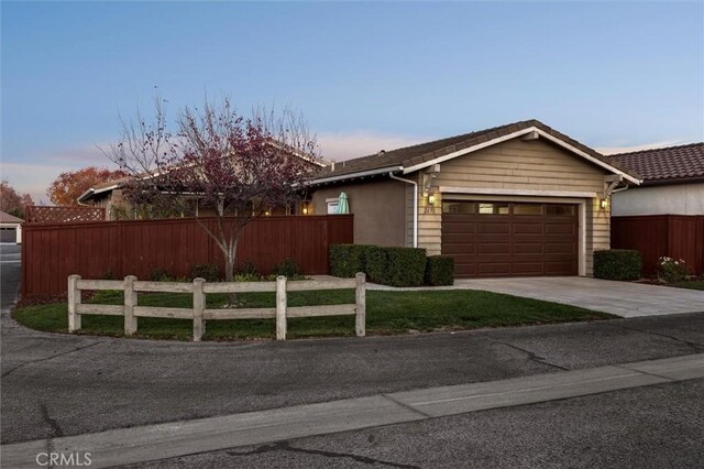 view of front of house with a yard