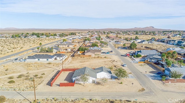 drone / aerial view with a mountain view