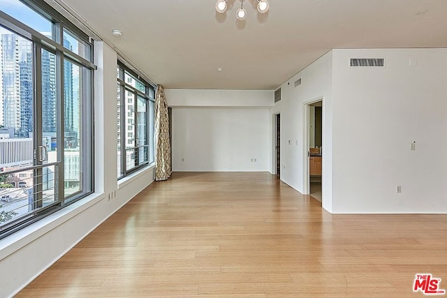 unfurnished room with light hardwood / wood-style floors