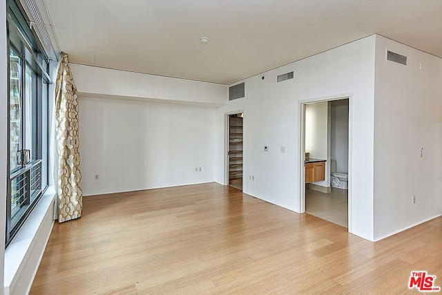 empty room featuring light wood-type flooring