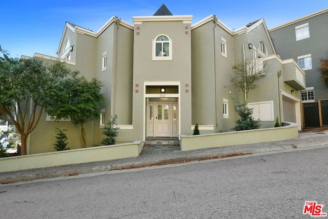 view of front of home with a garage