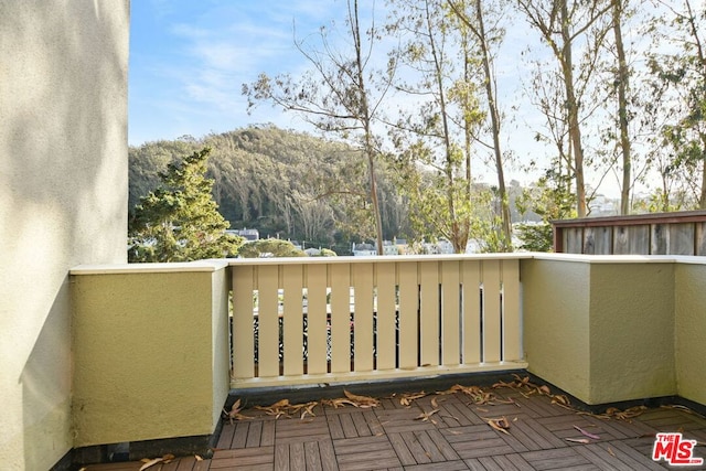 balcony with a mountain view