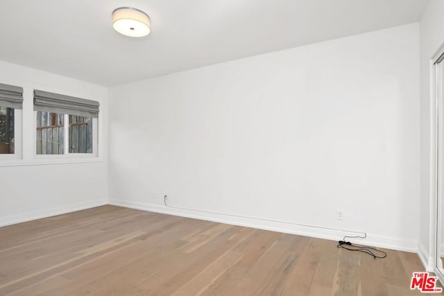 spare room featuring wood-type flooring