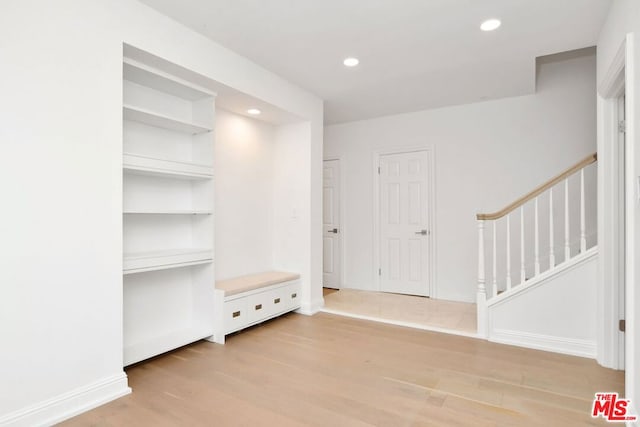 interior space with light hardwood / wood-style floors